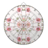 Elegant Pink White Floral Dartboard Dartbord (Voorkant)
