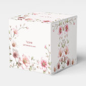 Elegant Pink White Floral Favor Box Bedankdoosjes (Voorkant Zijde)