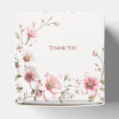 Elegant Pink White Floral Favor Box Bedankdoosjes (Bovenkant)