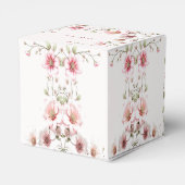 Elegant Pink White Floral Favor Box Bedankdoosjes (Achterkant)