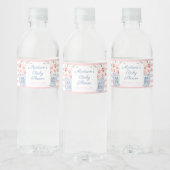 Elegant Pink & White Floral Girl Baby shower Party Waterfles Etiket (Flessen)