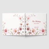 Elegant Pink White Floral Guest Book Gastenboek (Volledig)