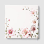 Elegant Pink White Floral Guest Book Gastenboek (Achterkant)