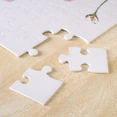 Elegant Pink White Floral Jigsaw Puzzle Legpuzzel (Zijkant)