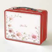 Elegant Pink White Floral Lunchbox (Achterkant)