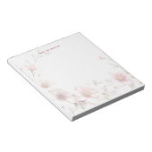 Elegant Pink White Floral Notepad Notitieblok (Schuin)