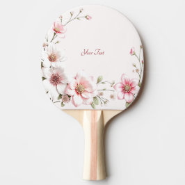 Elegant Pink White Floral Ping Pong Paddle Tafeltennisbatje