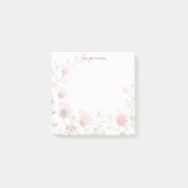Elegant Pink White Floral Post it Notes (Voorkant)