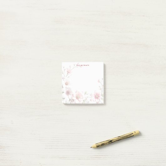 Elegant Pink White Floral Post it Notes (Op bureau)