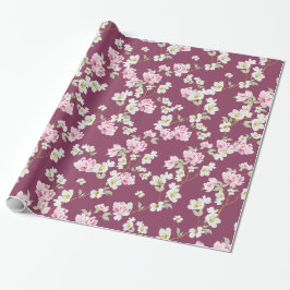 Elegant Pink & White Floral Wrapping Paper Cadeaupapier