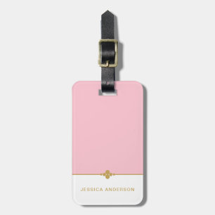 Elegant Pink White Gold Bagagelabel