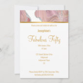ELEGANT PINK WHITE GOLD MARBLE CUSTOM INVITATION KAART (Voorkant)