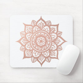 Elegant Pink White Mandala Flower Muismat