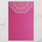 Elegant Pink White Paisley Indian Hindu Wedding (Achterkant)