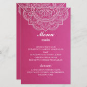 Elegant Pink White Paisley Indian Hindu Wedding (Voorkant / Achterkant)