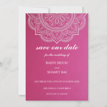 Elegant Pink White Paisley Indian Hindu Wedding