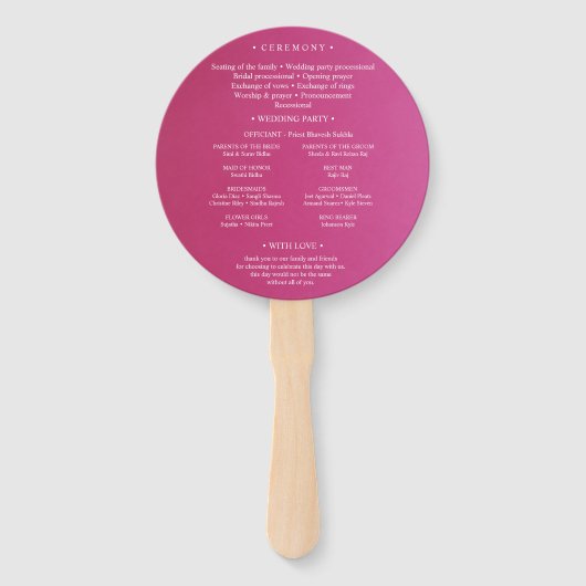 Elegant Pink White Paisley Indian Wedding Programm Handwaaier