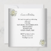 Elegant Pink White Pearl Birthday Party Kaart (Achterkant)