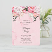 Elegant Pink White Peonies Vrijgezellenfeest Kaart (Staand voorkant)