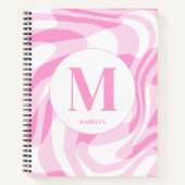 Elegant pink white personalized name notitieboek (Voorkant)