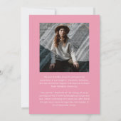 Elegant Pink & White Photo Collage Graduation Aankondiging (Achterkant)