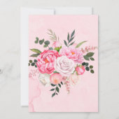 Elegant Pink White Waterverf Florals Wedding Kaart (Achterkant)