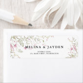 Elegant Pink Wild Floral Weddenschap Adres Etiket (Insitu)