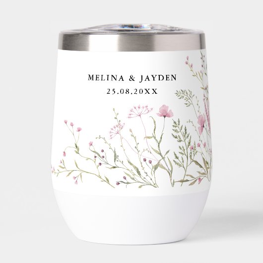 Elegant Pink Wild Floral Wedding (Voorkant)