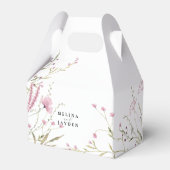 Elegant Pink Wild Floral Wedding Bedankdoosjes (Achterkant)