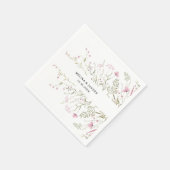 Elegant Pink Wild Floral Wedding Servet (Hoek)
