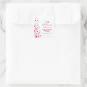 Elegant Pink Wildflower 1st Birthday Party Vierkante Sticker (Tas)