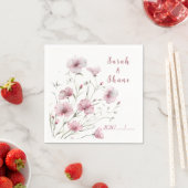 Elegant Pink Wildflower Botanical Wedding Servet (Insitu)