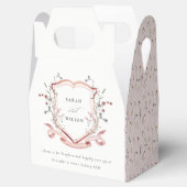 Elegant Pink Wildflower Waterverf Crest Wedding Bedankdoosjes (Geopend)