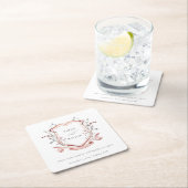 Elegant Pink Wildflower Waterverf Crest Wedding Kartonnen Onderzetters (Insitu)