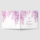 Elegant Pink Wisteria Baptism Guest Book Gastenboek (Volledig)