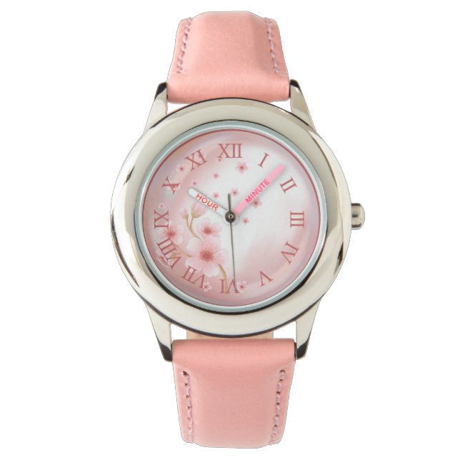 Elegant pink wristwatch horloge (Voorkant)