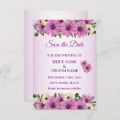 ًElegant Pink Yellow Floral Rustic Save The Date (Voorkant / Achterkant)