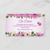 ًElegant Pink Yellow Floral Rustic Wedding Detail Informatiekaartje (Voorkant)