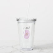 Elegant Pink Zinnia Flower Personalized Acryl Drinkbeker (Achterkant)
