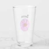 Elegant Pink Zinnia Flower Personalized Glas (Achterkant)