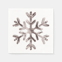 Elegant Pinkish Gray Snowflake Winter Party Servet