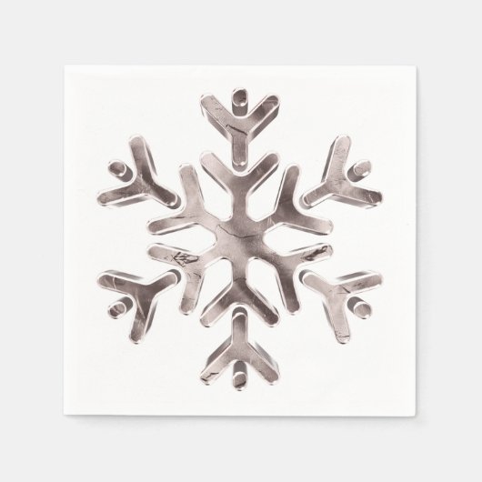 Elegant Pinkish Gray Snowflake Winter Party Servet (Voorkant)