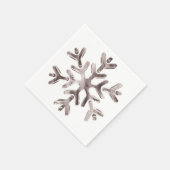 Elegant Pinkish Gray Snowflake Winter Party Servet (Hoek)