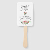 Elegant PinkWatercolor Rose Bouquet Wedding Handwaaier (Voorkant)