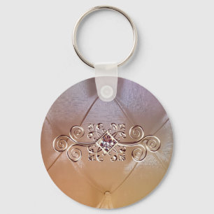 Elegant pintuck satin en roze diamant sleutelhanger