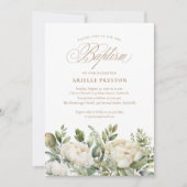 Elegant Pioen Bloemen Script Doop Kaart (Voorkant)