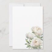 Elegant Pioen Bloemen Script Doop Kaart (Achterkant)
