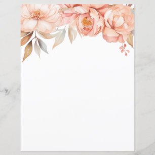 Elegant Pioen Bloemen Stationery Papier