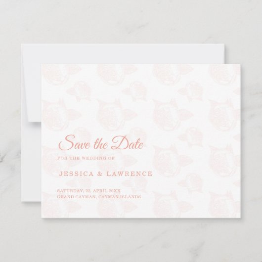 Elegant Pioen Bloemmotief Save The Date (Voorkant)