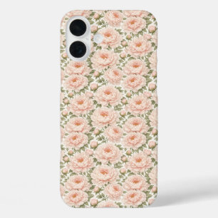 Elegant Pioen Bloempatroon iPhone 16 Plus Hoesje